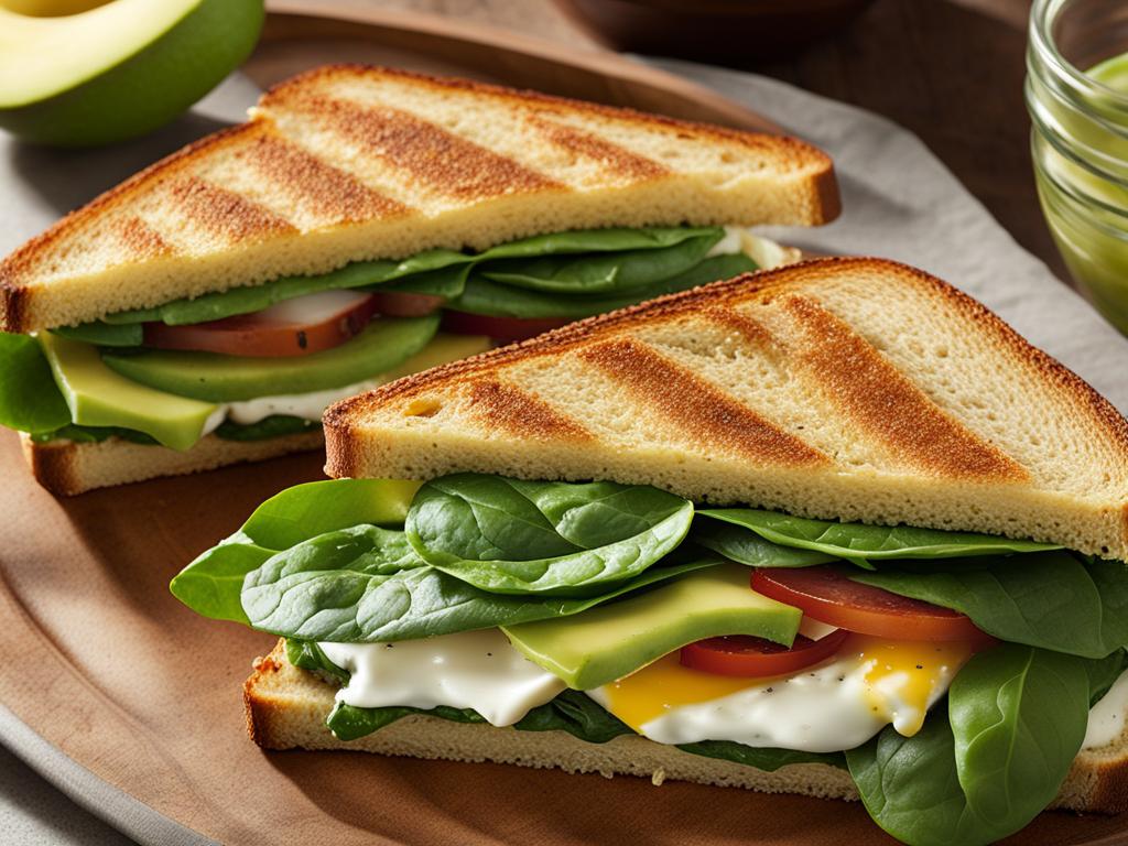 Avocado Egg White and Spinach Sandwich