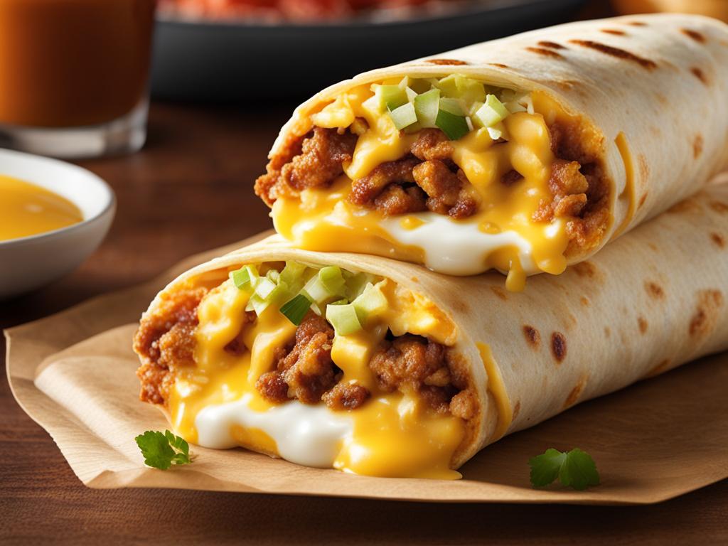 Cheesy Toasted Breakfast Burrito