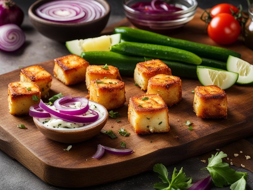 fried halloumi bites