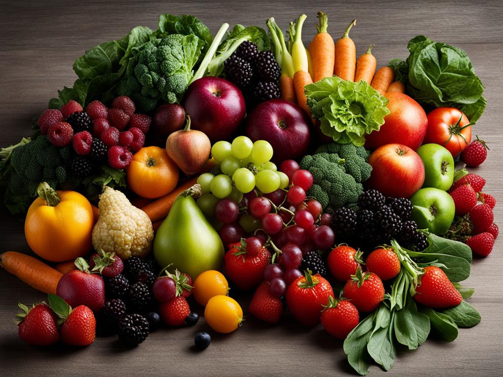 ripe fruits and vegetables