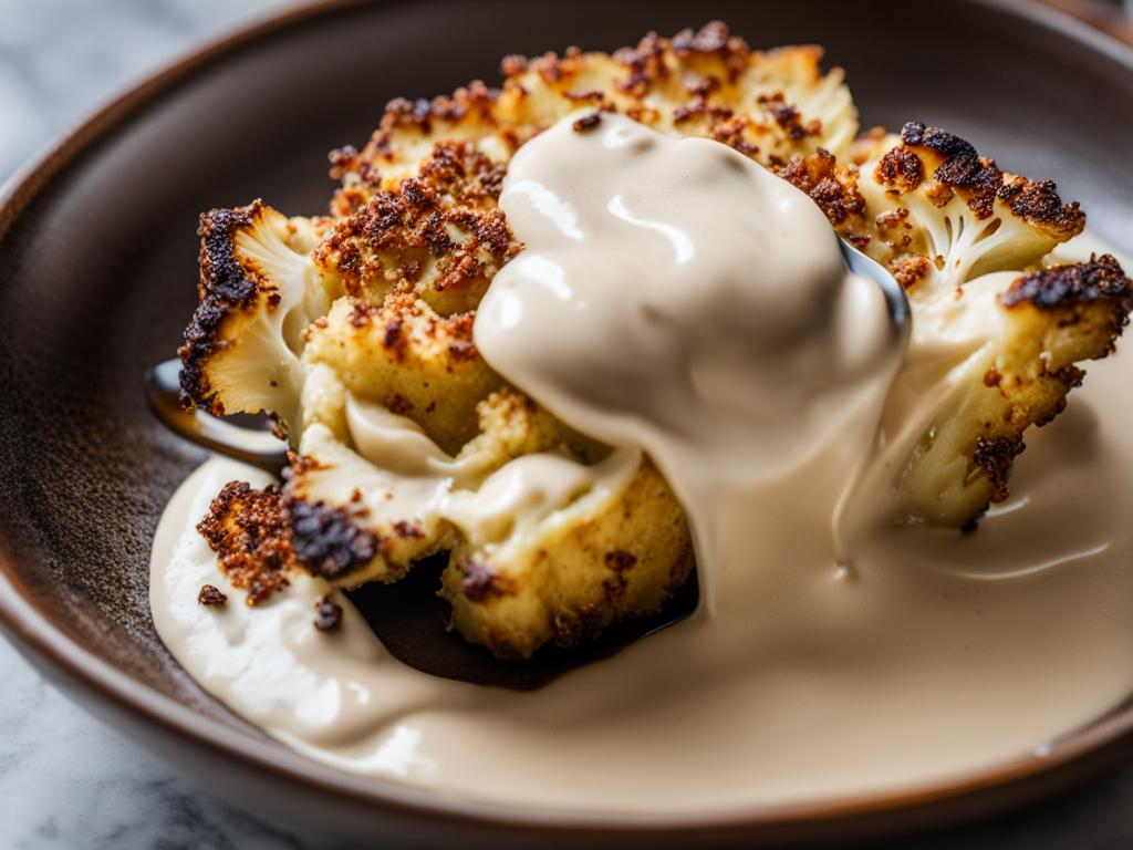 roasted cauliflower with tahini yogurt