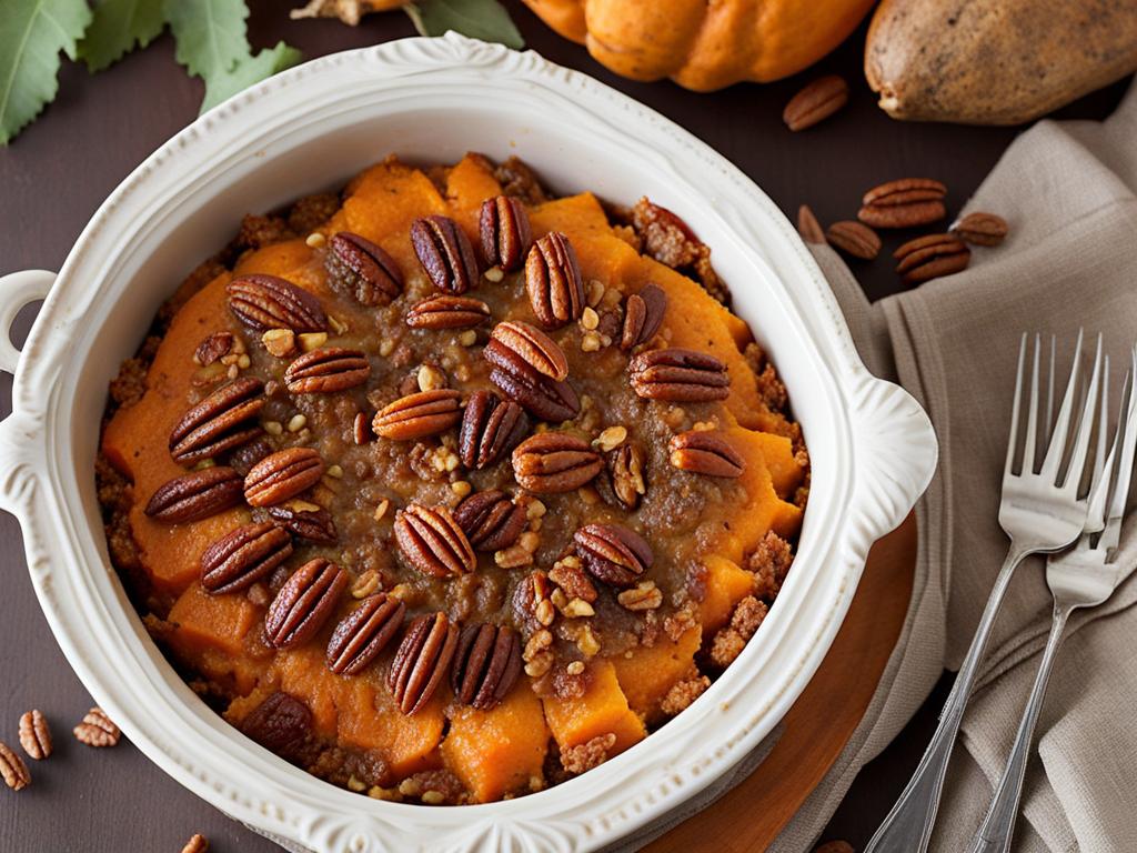 sweet potato casserole with pecan topping