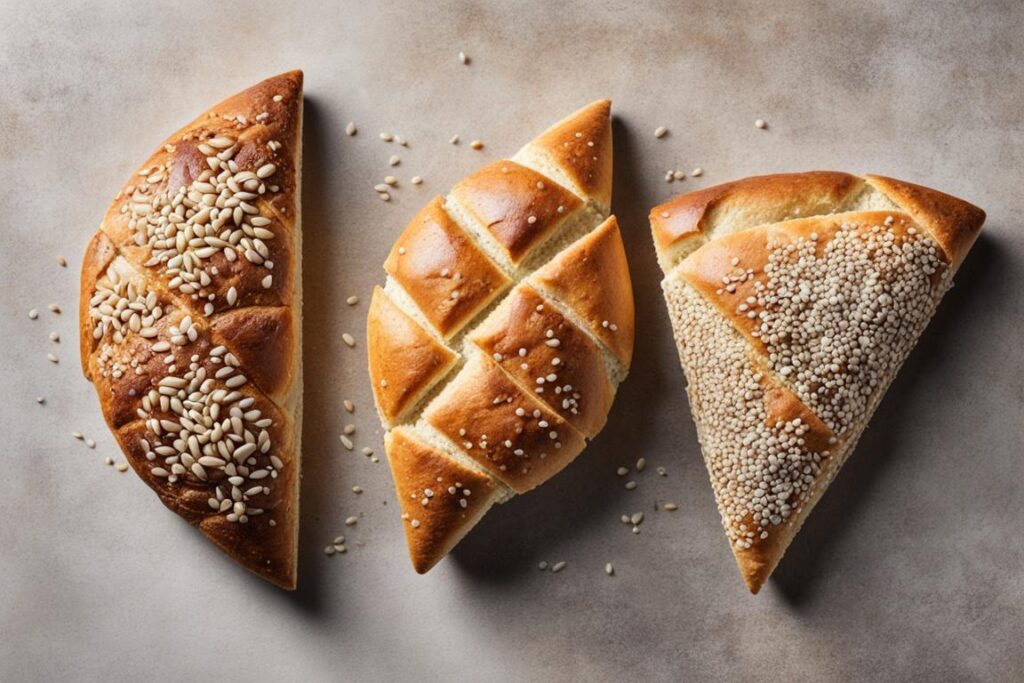 artisan bread, homemade pita bread, and Kaiser buns