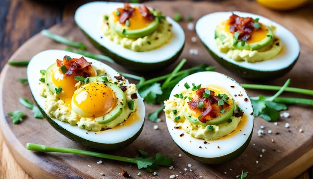 Grilled Avocado Deviled Eggs