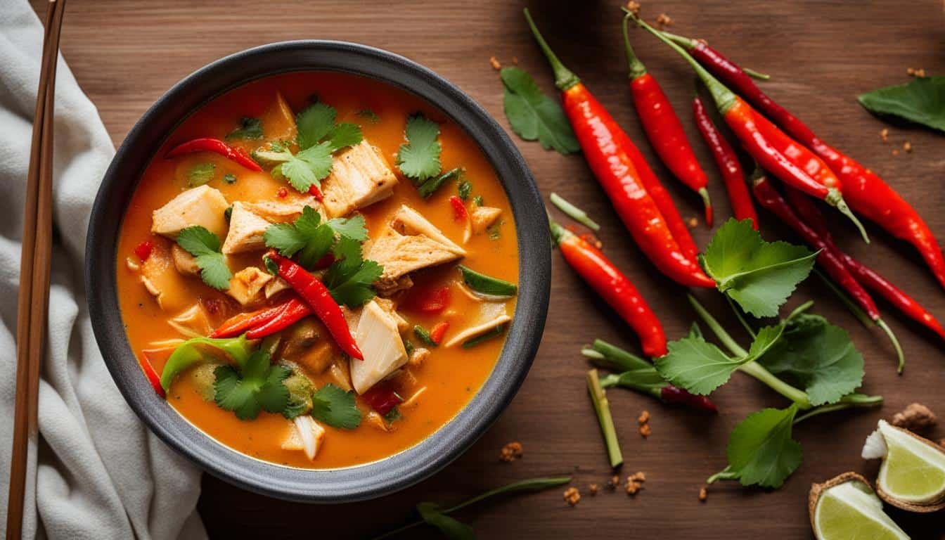 Red Curry Coconut Chicken Soup