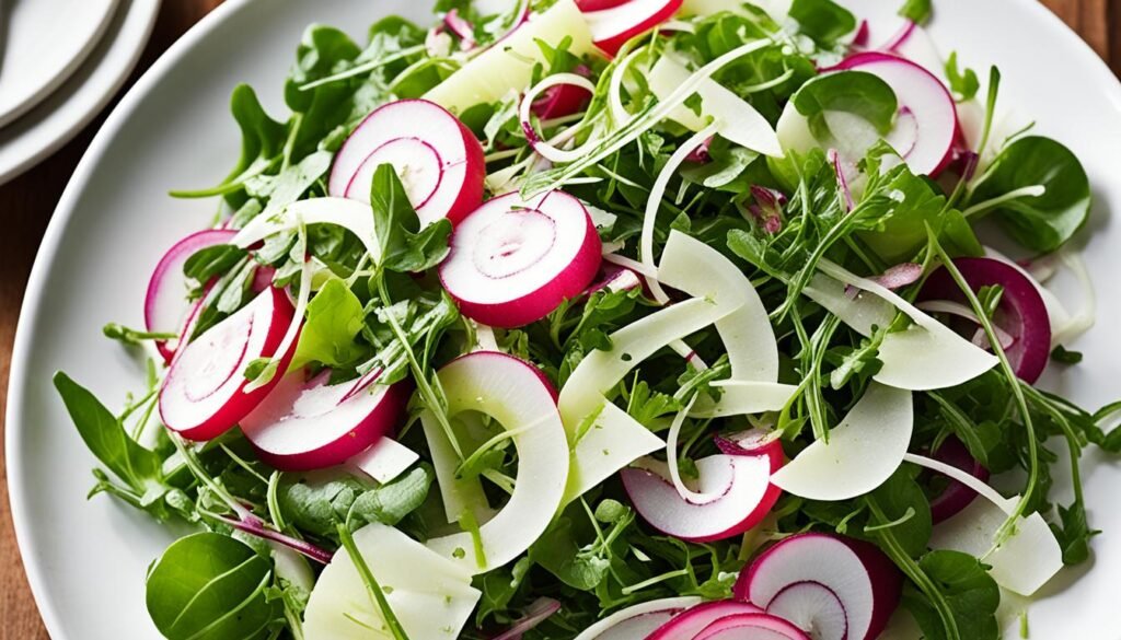 fennel and radish salad with arugula