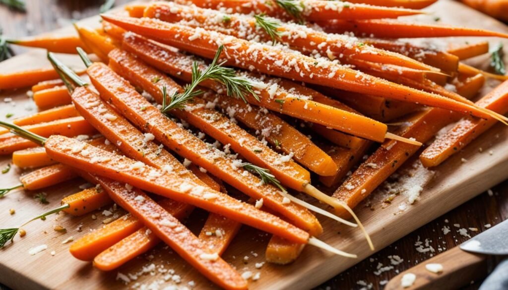 hot honey Parmesan carrots