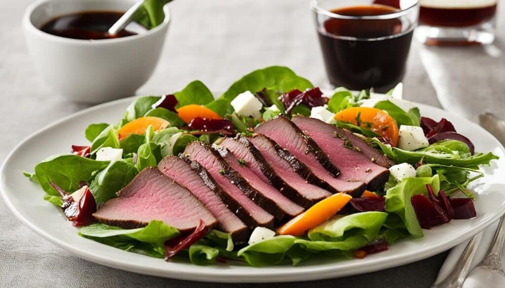 roast beef deli salad with balsamic dressing