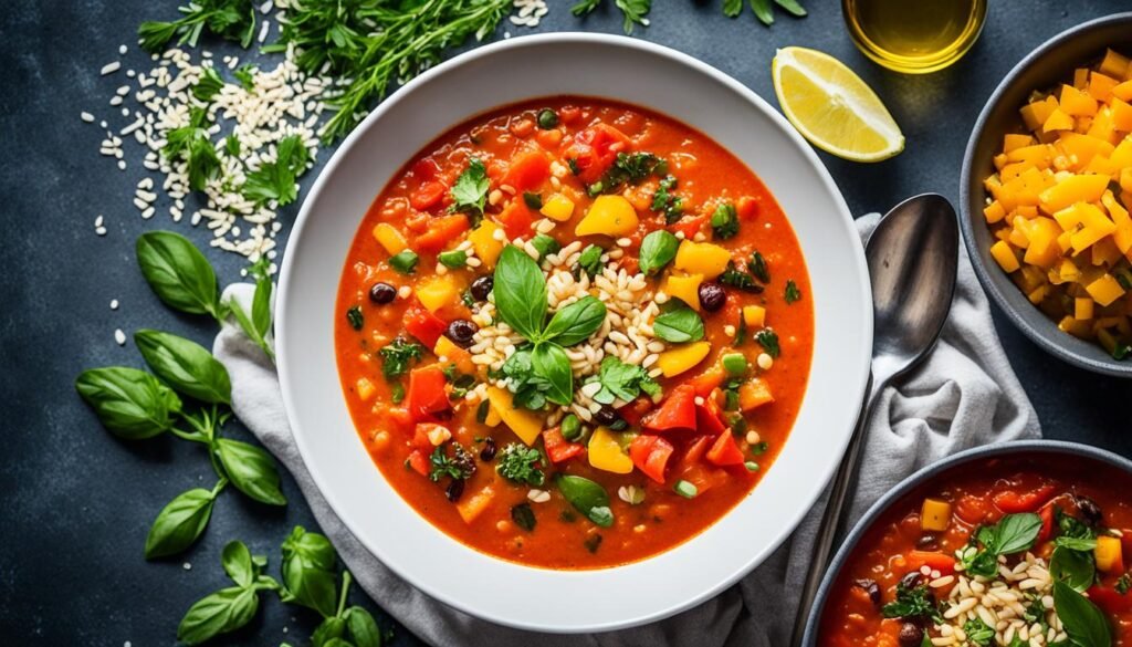 vegan stuffed pepper soup