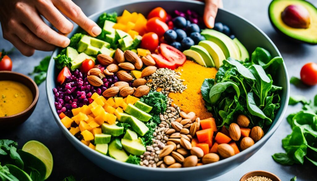 Making a superfood salad