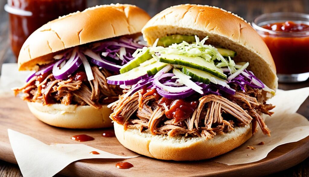 juicy pulled pork sandwich